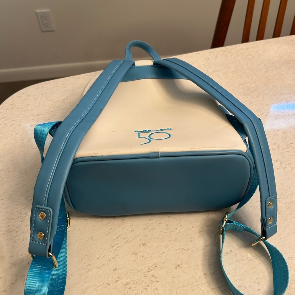 Disney World Blue and White Castle Mini Backpack - Picture 4 of 6